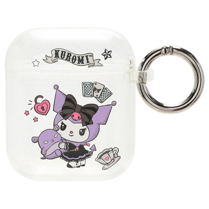 Hello Kitty and Friends Kuromi Clear Glitter AirPods Case