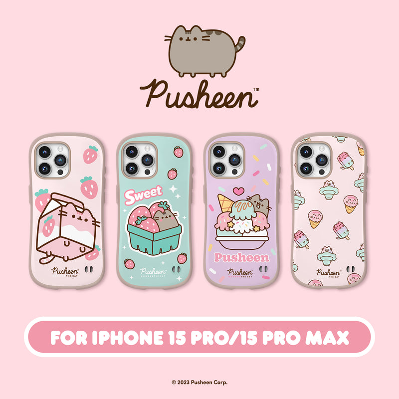 Pusheen the Cat Case for iPhone 15 Pro / 15 Pro Max - Ice Cream Pattern