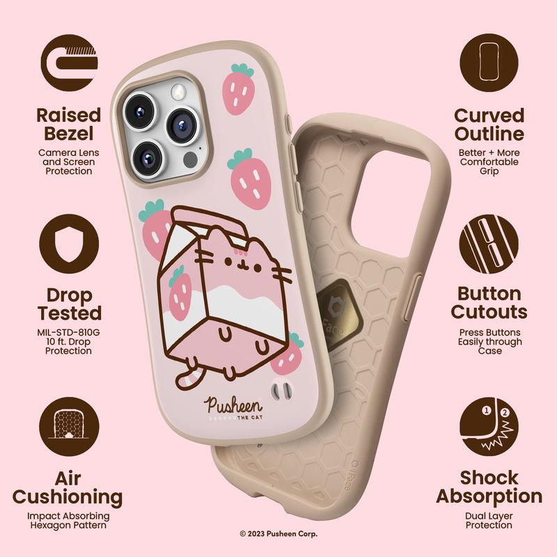 Pusheen the Cat Case for iPhone 15 Pro / 15 Pro Max - Strawberry Milk