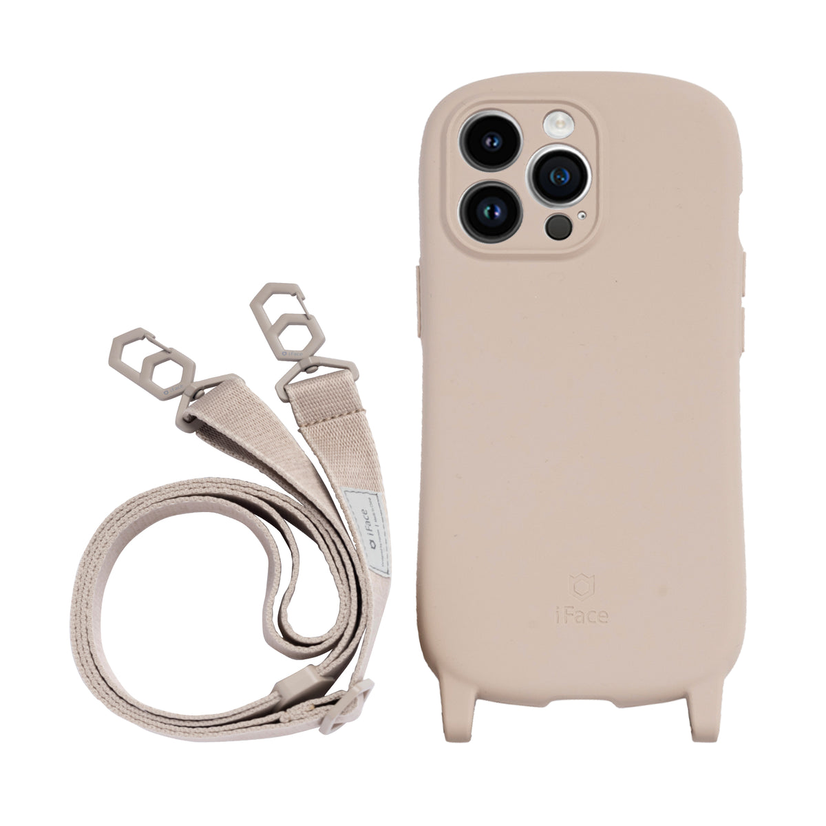 iPhone 14 and 14 Pro Crossbody Lanyard + Case Set - Beige