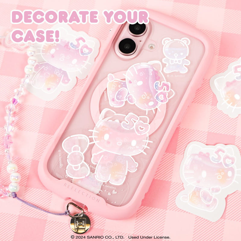 iPhone 15 Series Look in Clear MagSafe Case + Hello Kitty 50th Anniversary Deco Stickers