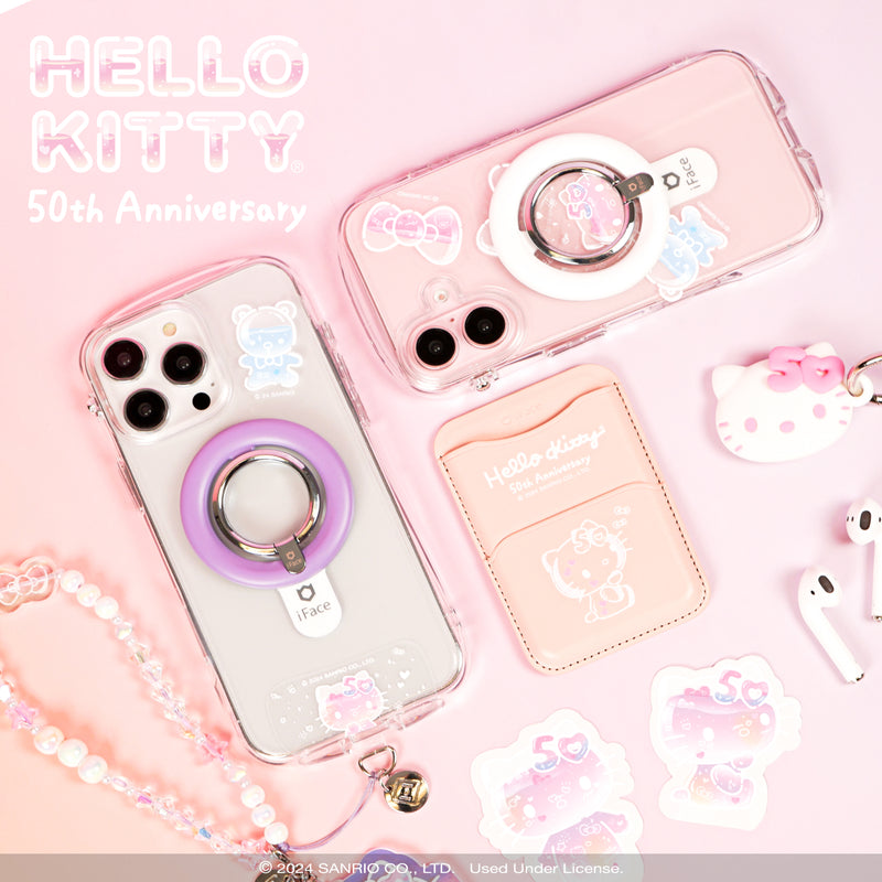 iPhone 15 Series Look in Clear MagSafe Case + Hello Kitty 50th Anniversary Tether Tab