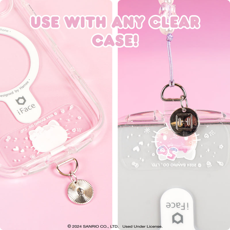 iPhone 15 Series Look in Clear MagSafe Case + Hello Kitty 50th Anniversary Tether Tab