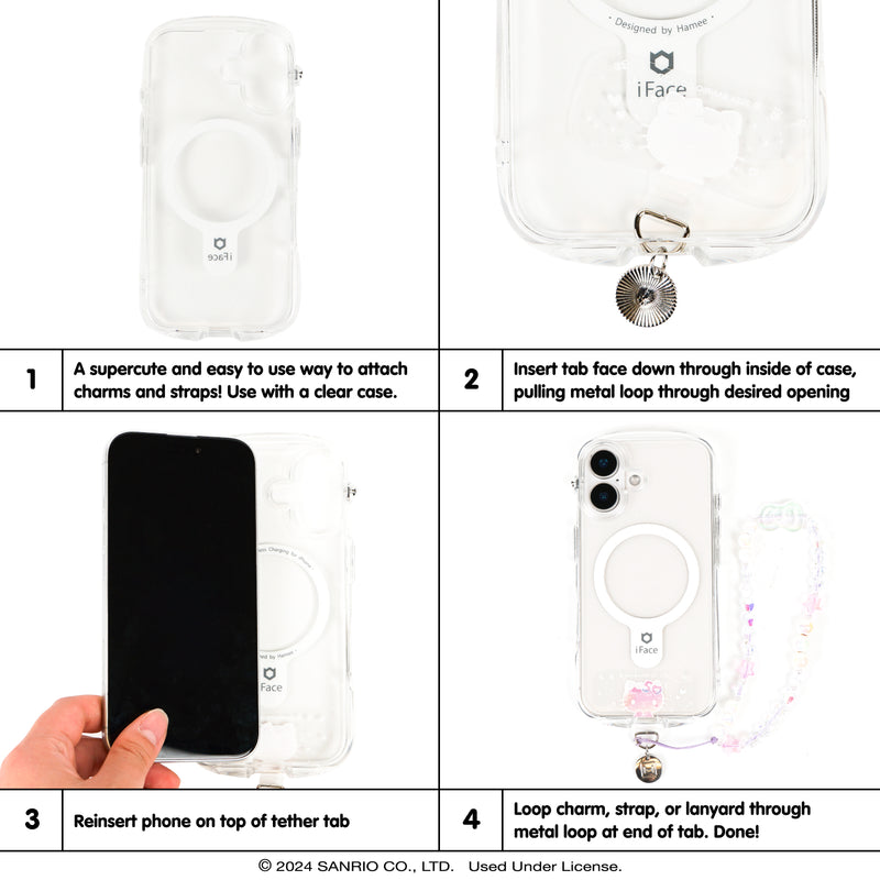 iPhone 15 Series Look in Clear MagSafe Case + Hello Kitty 50th Anniversary Tether Tab