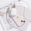 iPhone 14 / 14 Pro Crossbody Lanyard + Case Set - Clear Glitter
