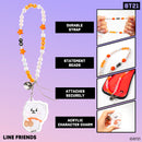 LINE Friends BT21 Beaded Charm Mobile Phone Wrist Strap - RJ