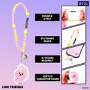 LINE Friends BT21 Beaded Charm Mobile Phone Wrist Strap - COOKY