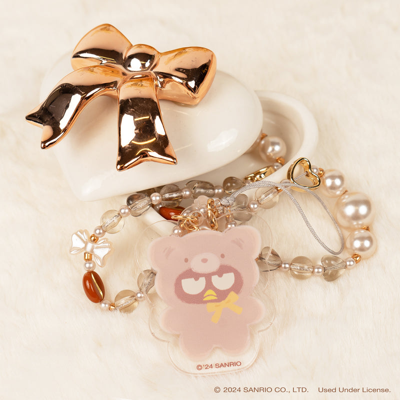 Sanrio Latte Bear Beaded Charm Mobile Phone Wrist Strap - Badtz-Maru