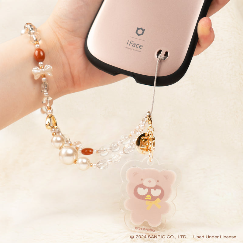 Sanrio Latte Bear Beaded Charm Mobile Phone Wrist Strap - Badtz-Maru