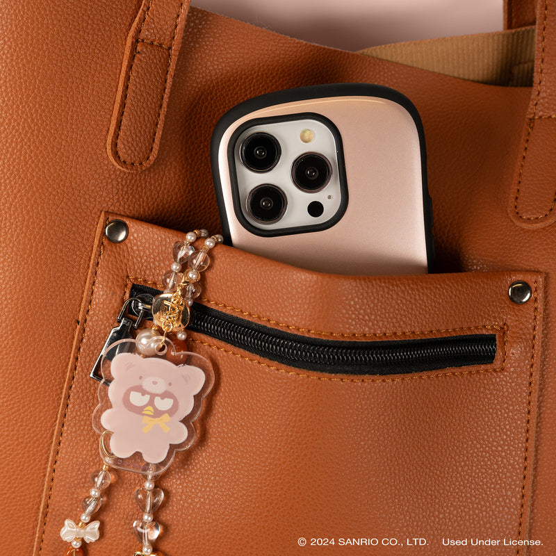 Sanrio Latte Bear Beaded Charm Mobile Phone Wrist Strap - Badtz-Maru