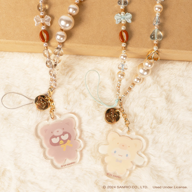 Sanrio Latte Bear Beaded Charm Mobile Phone Wrist Strap - Badtz-Maru