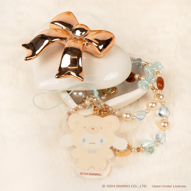 Sanrio Latte Bear Beaded Charm Mobile Phone Wrist Strap - Cinnamoroll