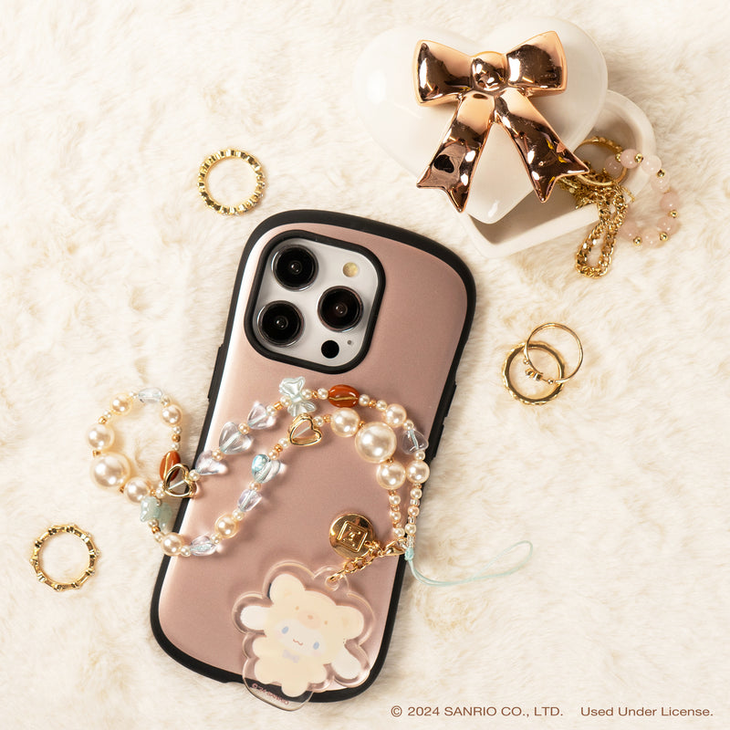 Sanrio Latte Bear Beaded Charm Mobile Phone Wrist Strap - Cinnamoroll