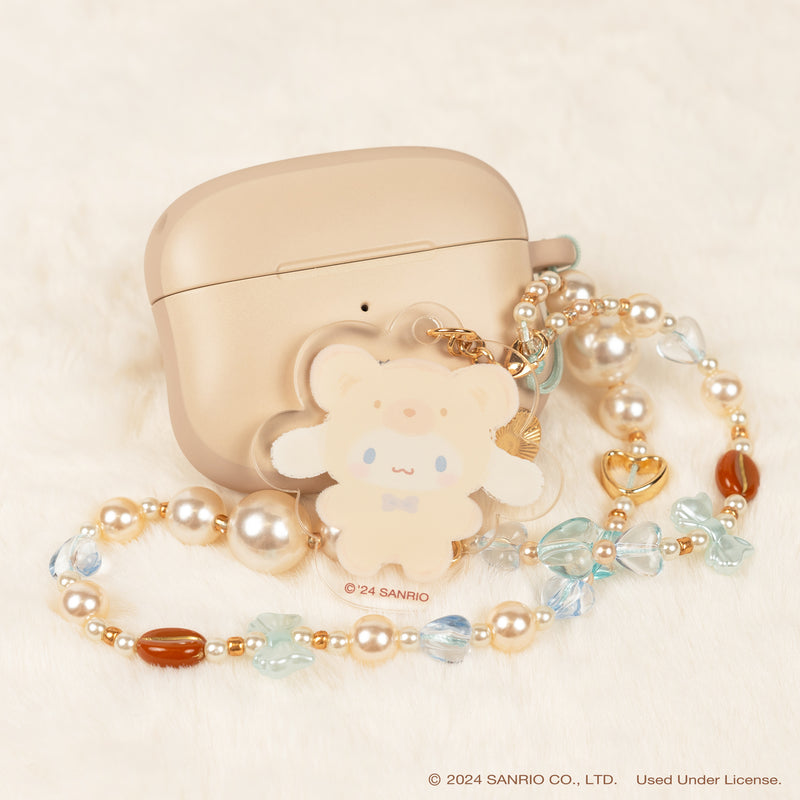 Sanrio Latte Bear Beaded Charm Mobile Phone Wrist Strap - Cinnamoroll