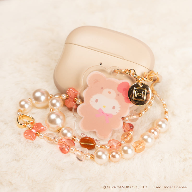 Sanrio Latte Bear Beaded Charm Mobile Phone Wrist Strap - Hello Kitty