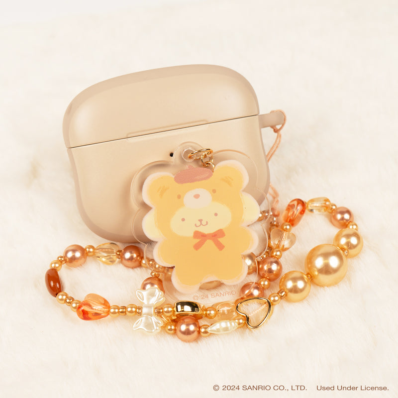 Sanrio Latte Bear Beaded Charm Mobile Phone Wrist Strap - Pompompurin