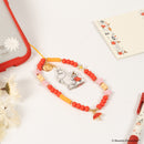 Moomin Beaded Charm Mobile Phone Wrist Strap - Moomin + Little My