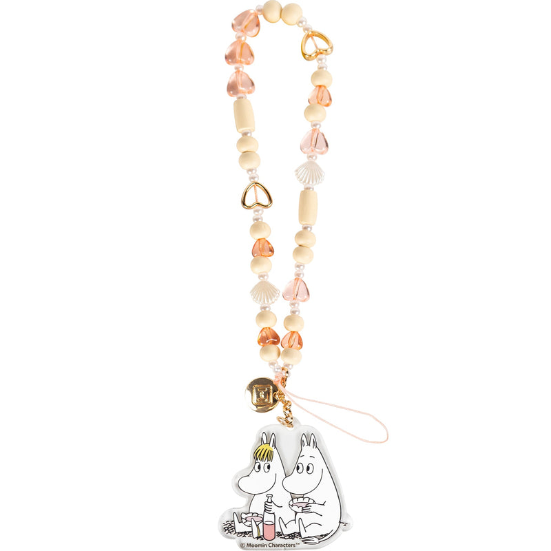 Moomin Beaded Charm Mobile Phone Wrist Strap - Moomin + Snorkmaiden