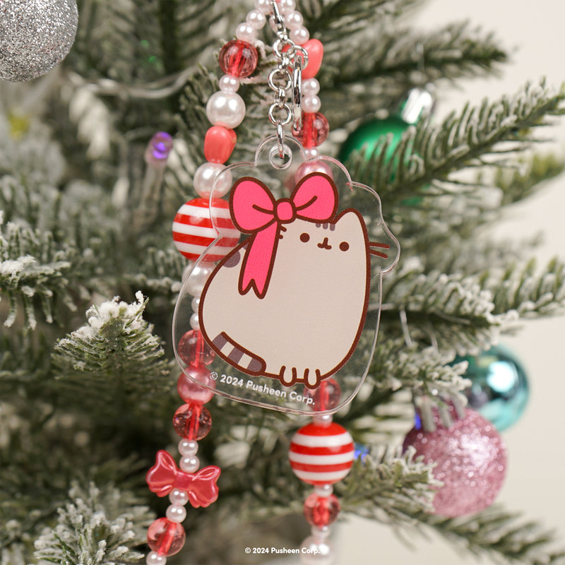 Pusheen the Cat Beaded Charm Mobile Phone Wrist Strap [Special Christmas Edition]