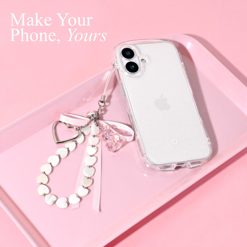 [Charmed by iFace] Phone Charm Wrist Strap Accessory  - Pearl of Hearts