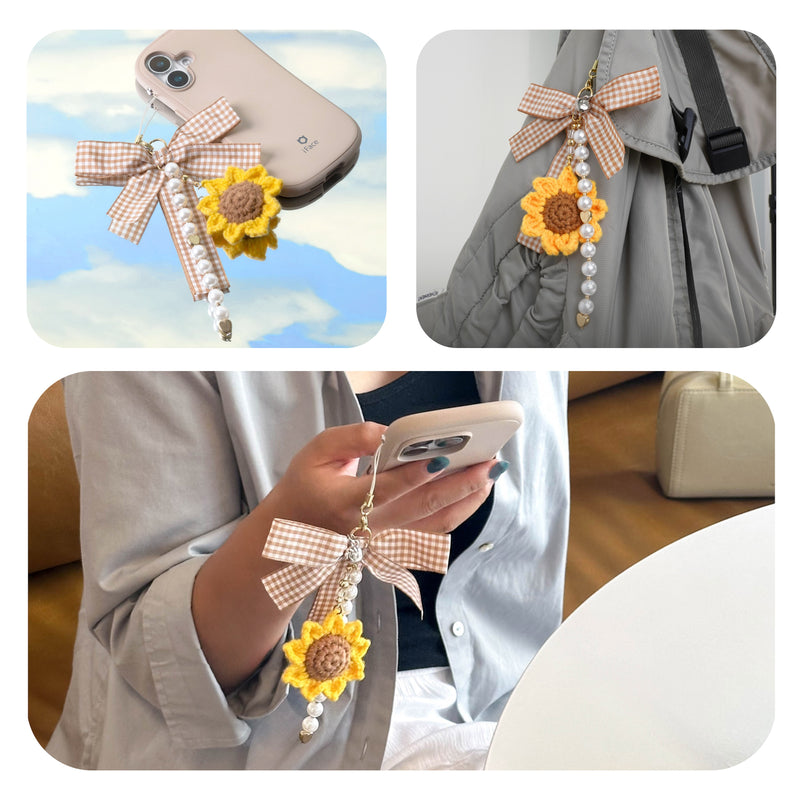 [Charmed by iFace] Phone Charm Accessory - Knitted Sunflower