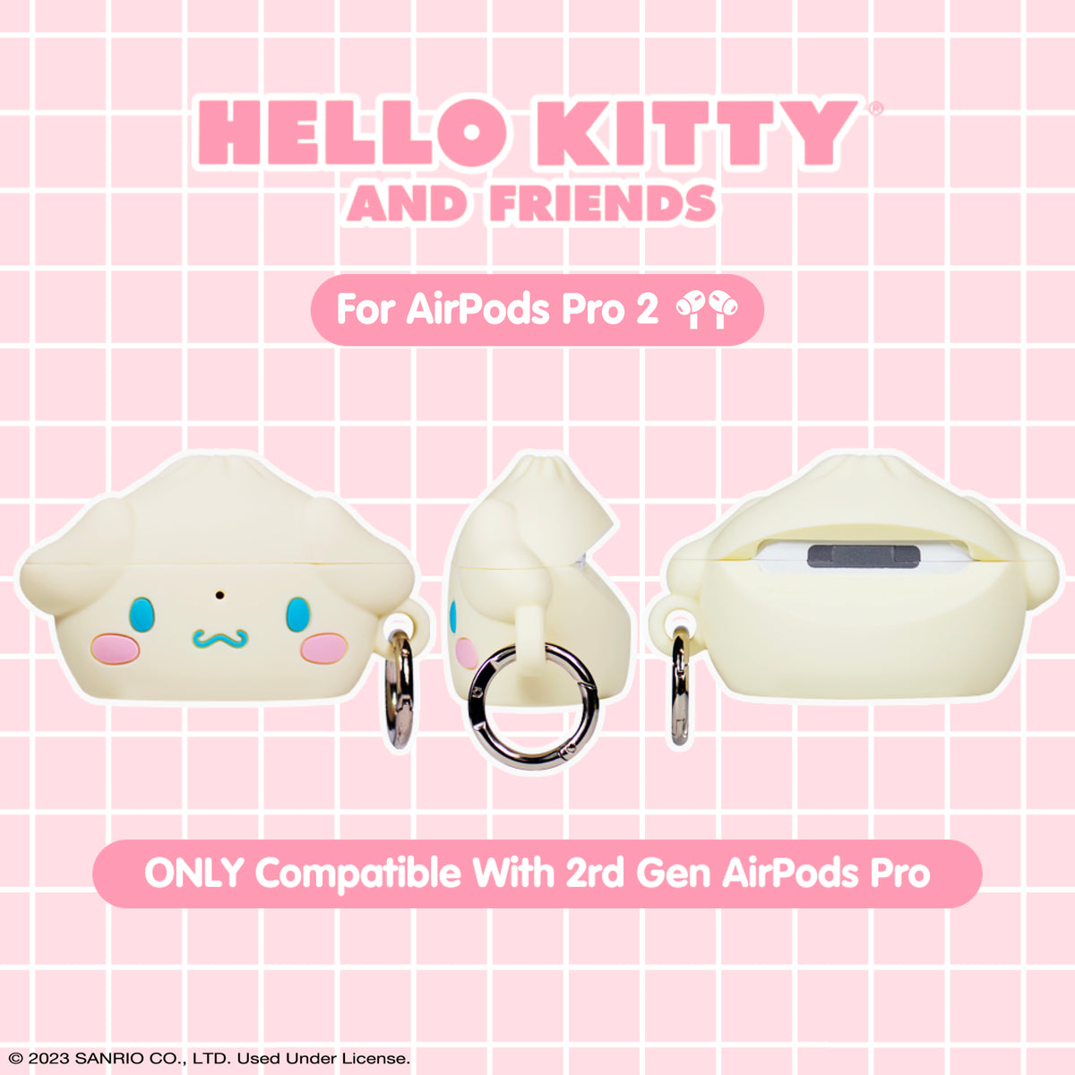 Sanrio Cinnamoroll Steamed Bun Series Keychain AirPods Case