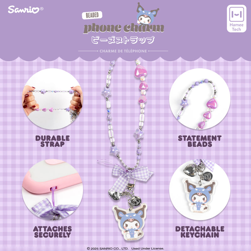 Sanrio Cosplay Friends Beaded Charm Mobile Phone Wrist Strap-Kuromi™