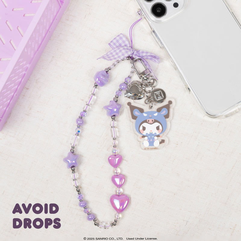 Sanrio Cosplay Friends Beaded Charm Mobile Phone Wrist Strap-Kuromi™