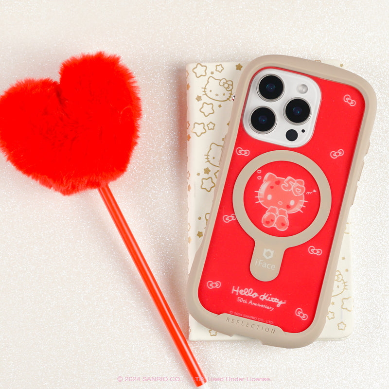 iPhone 16 Series Reflection Case + Hello Kitty 50th Anniversary Inner Sheet [Red]