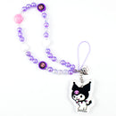 Sanrio Kuromi Beaded Charm Mobile Phone Wrist Strap