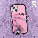 Sanrio Kuromi Beaded Charm Mobile Phone Wrist Strap (Kuromi & Baku)
