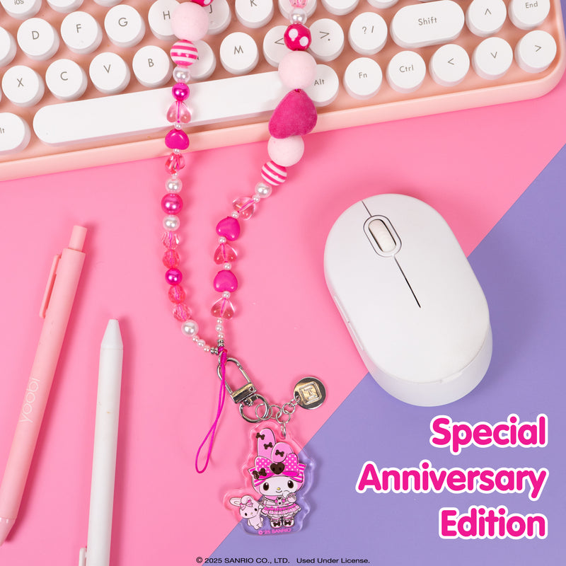 Sanrio My Melody 50th Anniversary Beaded Charm Mobile Phone Wrist Strap [Limited Edition]