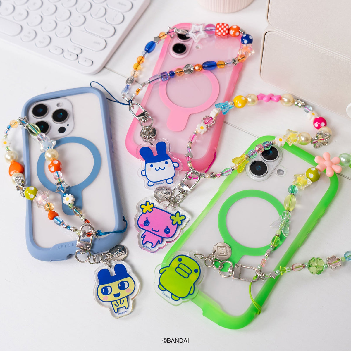 Tamagotchi Beaded Charm Mobile Phone Wrist Strap - Mimitchi