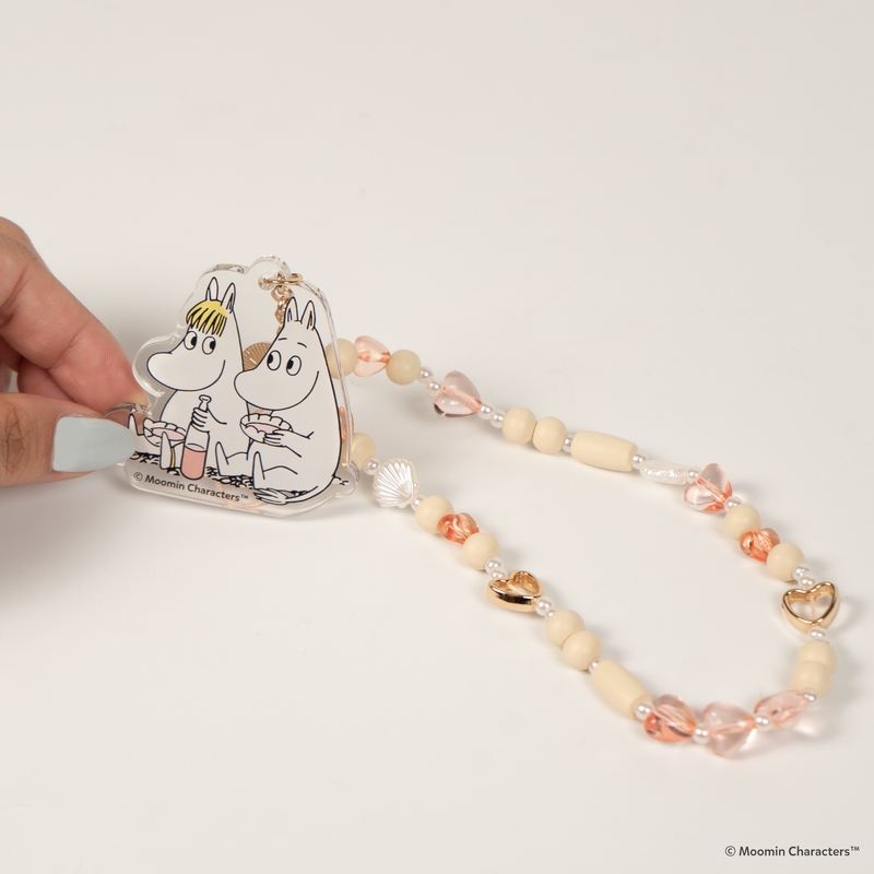 Moomin Beaded Charm Mobile Phone Wrist Strap - Moomin + Snorkmaiden