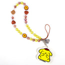 Sanrio Pompompurin Beaded Charm Mobile Phone Wrist Strap