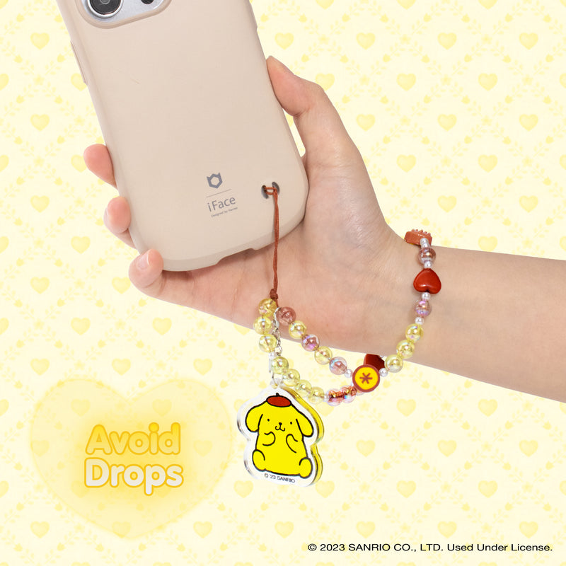 Sanrio Pompompurin Beaded Charm Mobile Phone Wrist Strap
