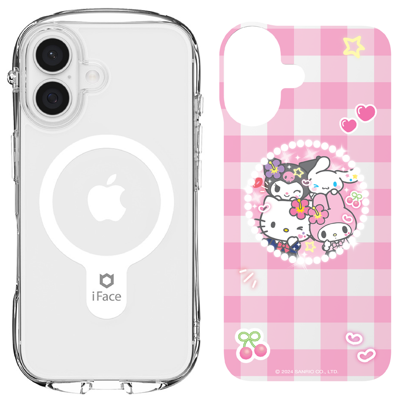 Sanrio Deco Inner Sheet for iPhone 16 Series - Kogyaru Gingham