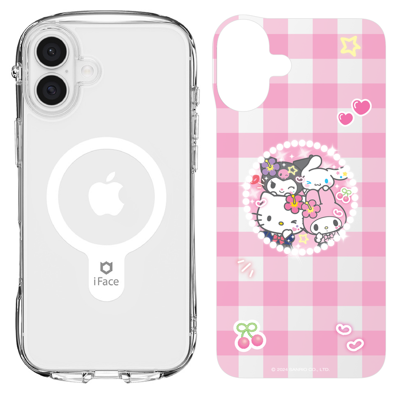 Sanrio Deco Inner Sheet for iPhone 16 Series - Kogyaru Gingham