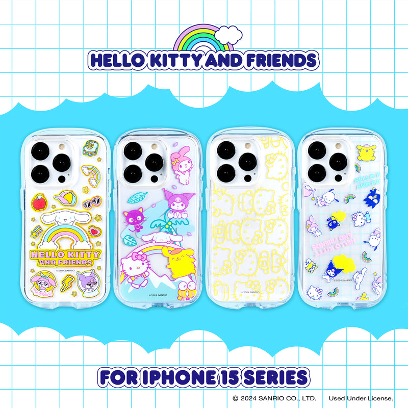 Hello Kitty and Friends Look In Clear for iPhone 15 Series - Over the Rainbow