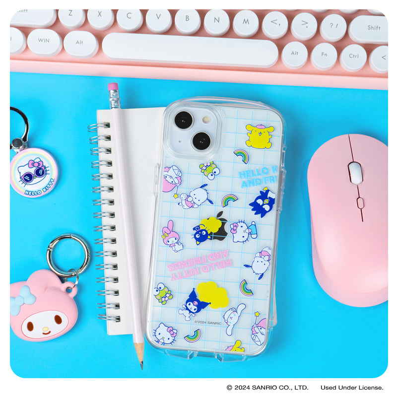 Hello Kitty and Friends Look In Clear for iPhone 15 Series - Over the Rainbow