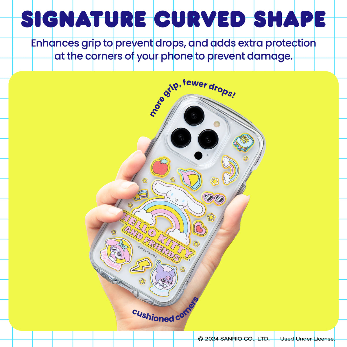 Personalaizer Hello Kitty flexibele beschermhoes voor iPhone 15 Pro, met strikken en stippen Personalaizer Hello Kitty flexibele beschermhoes voor iPhone 15 Pro, met strikken en stippen