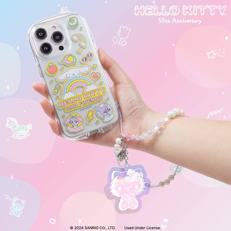 Sanrio Hello Kitty 50th Anniversary Beaded Charm Mobile Phone Wrist Strap [Limited Edition]