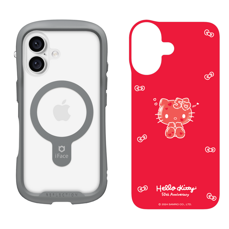 iPhone 16 Series Reflection Case + Hello Kitty 50th Anniversary Inner Sheet [Red]