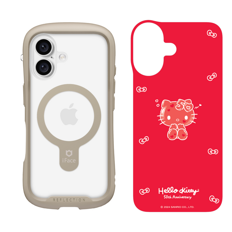 iPhone 16 Series Reflection Case + Hello Kitty 50th Anniversary Inner Sheet [Red]