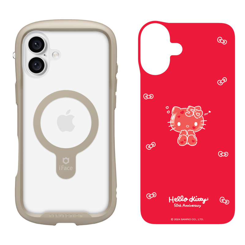 iPhone 16 Series Reflection Case + Hello Kitty 50th Anniversary Inner Sheet [Red]