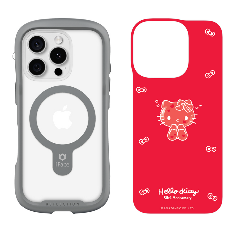 iPhone 16 Series Reflection Case + Hello Kitty 50th Anniversary Inner Sheet [Red]