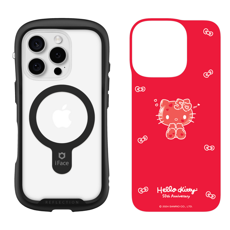 iPhone 16 Series Reflection Case + Hello Kitty 50th Anniversary Inner Sheet [Red]