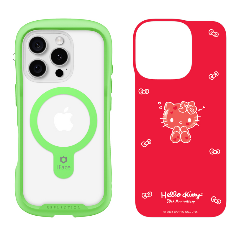 iPhone 16 Series Reflection Case + Hello Kitty 50th Anniversary Inner Sheet [Red]