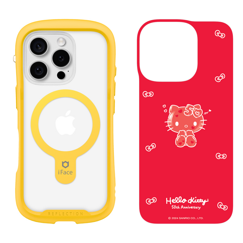 iPhone 16 Series Reflection Case + Hello Kitty 50th Anniversary Inner Sheet [Red]