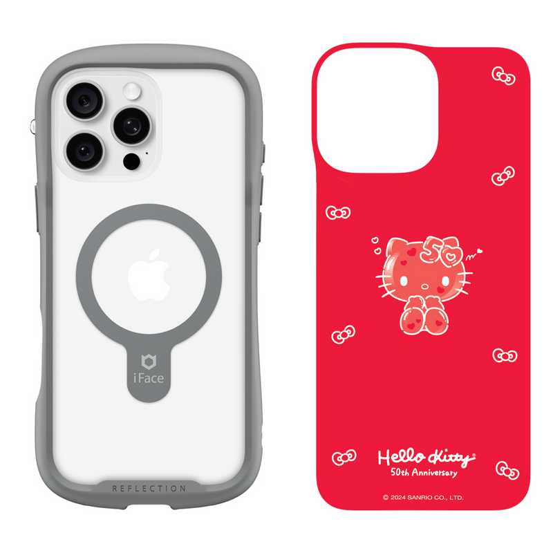 iPhone 16 Series Reflection Case + Hello Kitty 50th Anniversary Inner Sheet [Red]